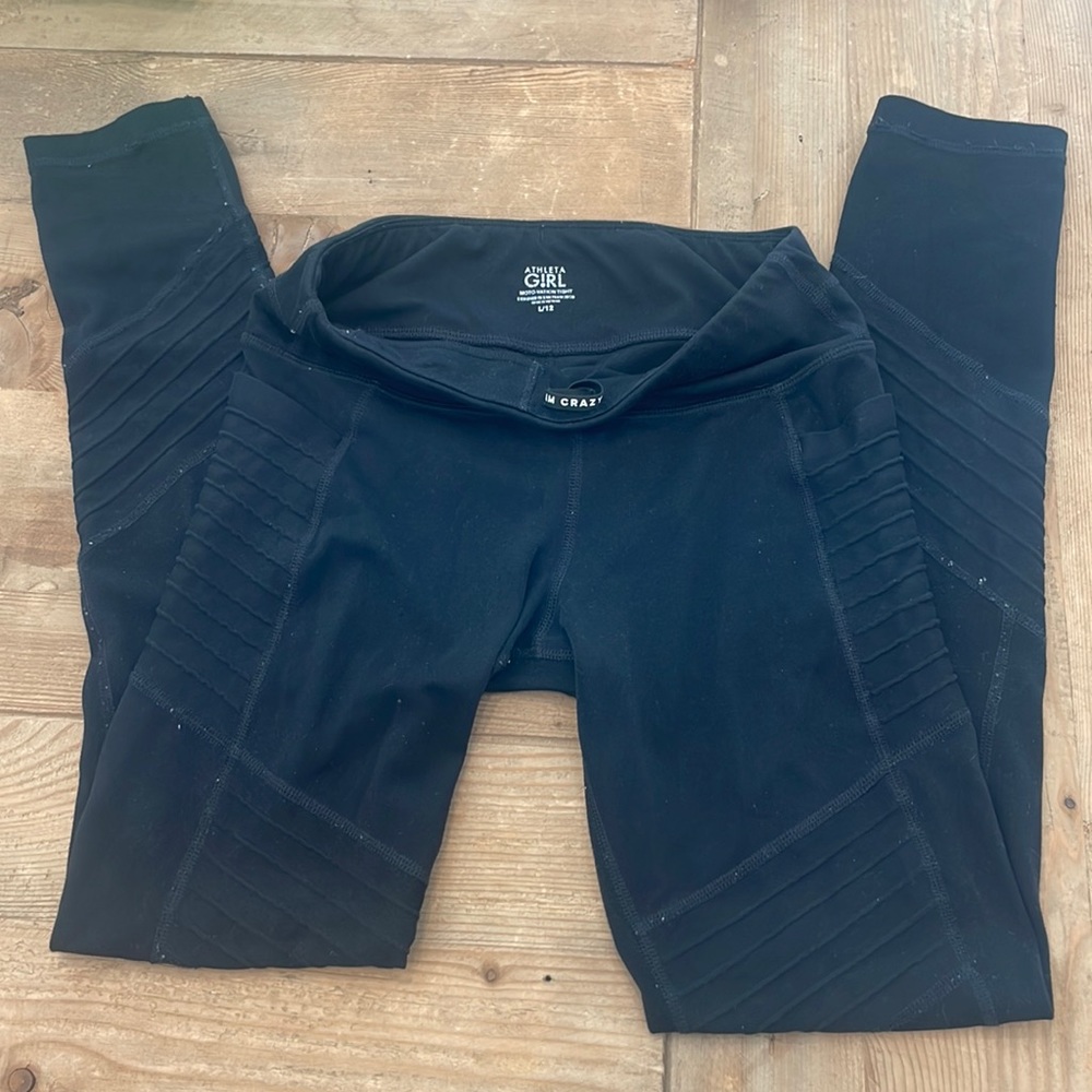 Black Athleta Girl Moro-cation tights black size L/12